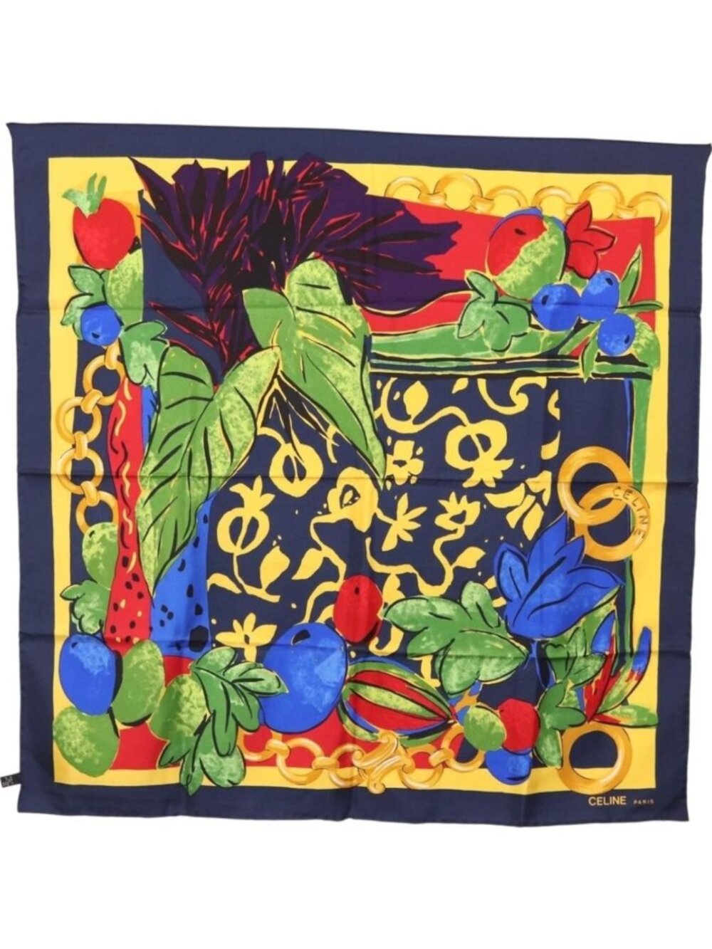 CELINE Scarf Silk Navy